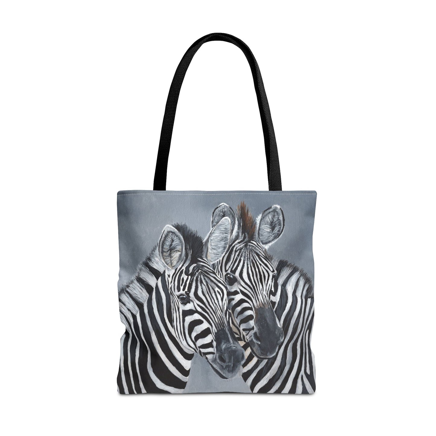 Zebra Pair Tote Bag — Artistic Black & White Animal Print Tote for Everyday Use