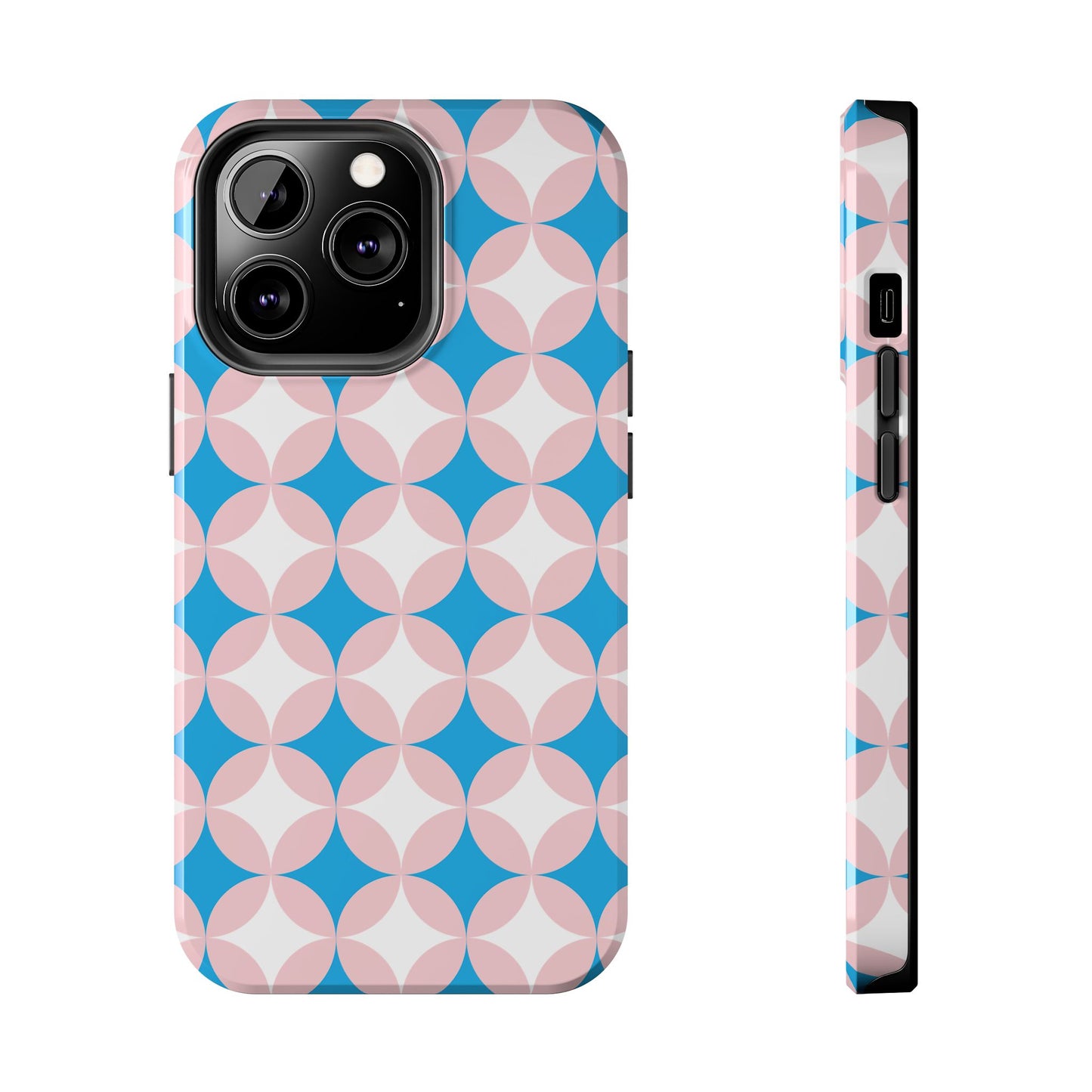 1950s Vintage Circle and Diamond Pattern Tough iPhone Cases