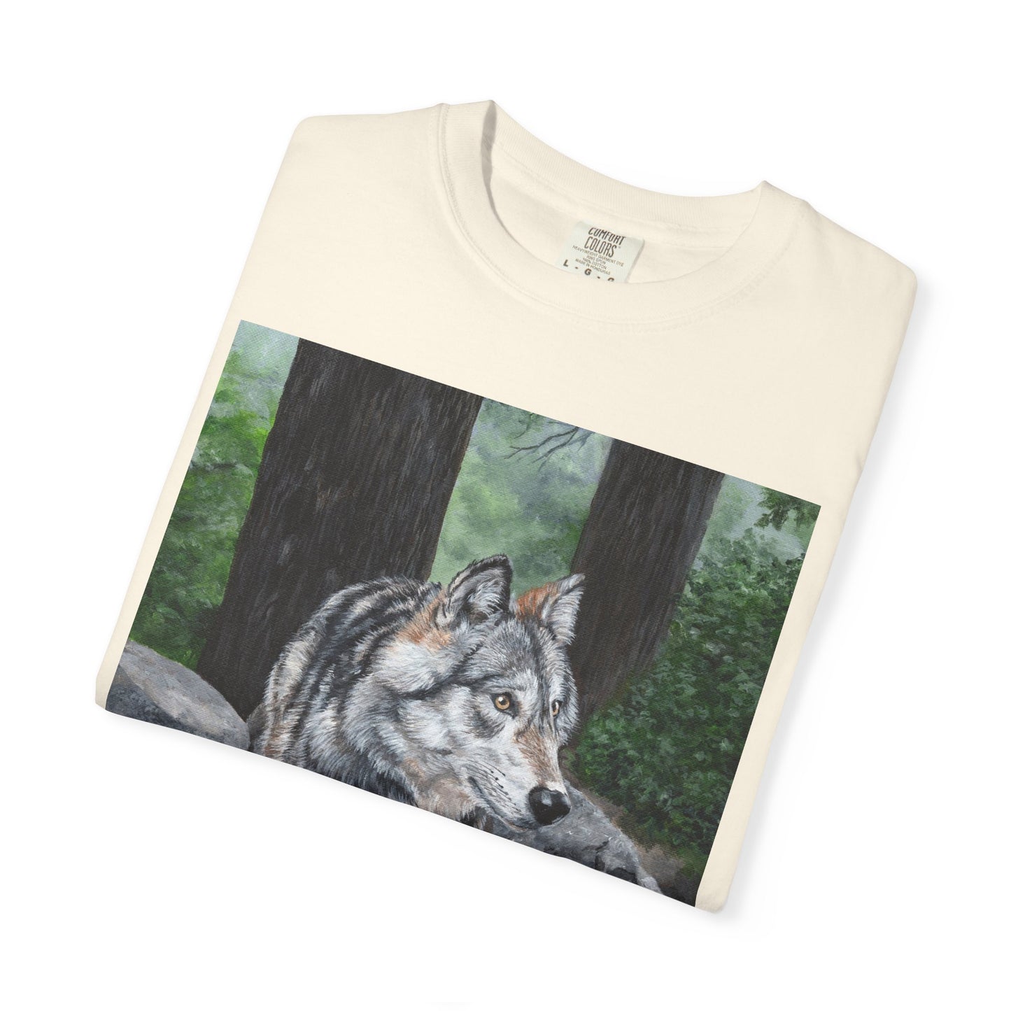 Wolf Portrait T‑Shirt — Realistic Forest Wolf Graphic Tee