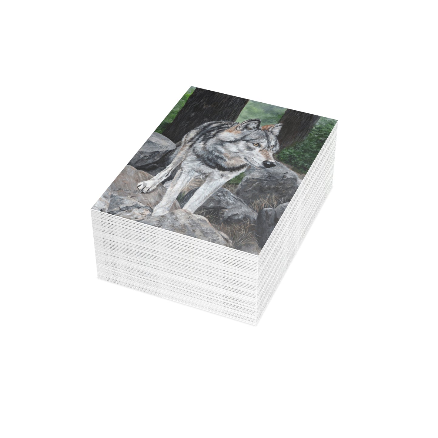 Wolf on Rocks Postcard Bundles (envelopes included)