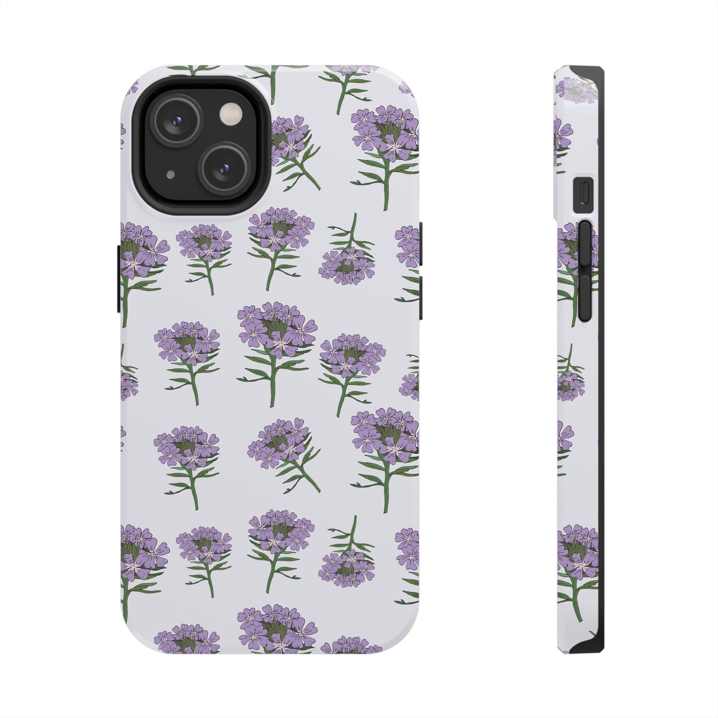 Purple Wildflower Pattern Tough iPhone Cases