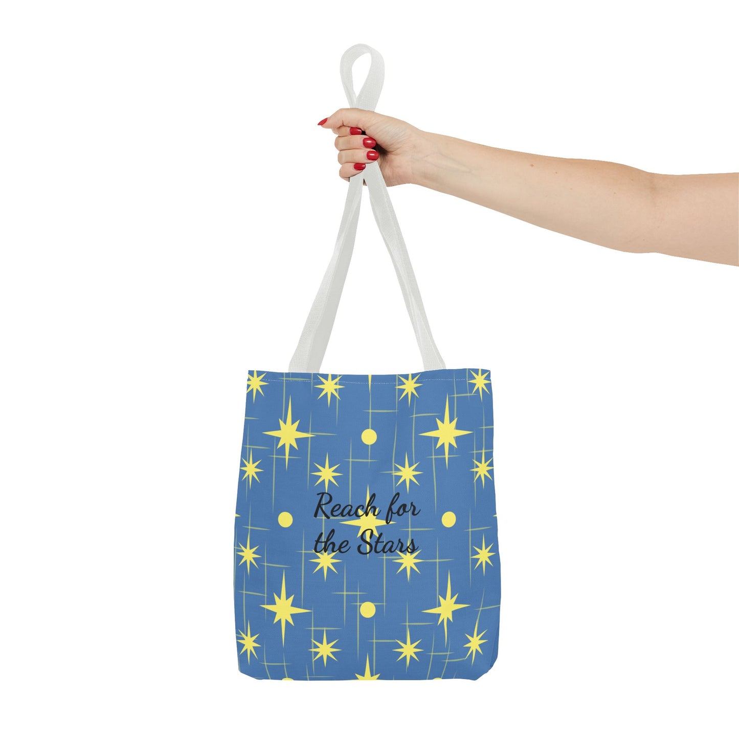Reach for the Stars Tote Bag — Inspirational Star Pattern All-Over Print