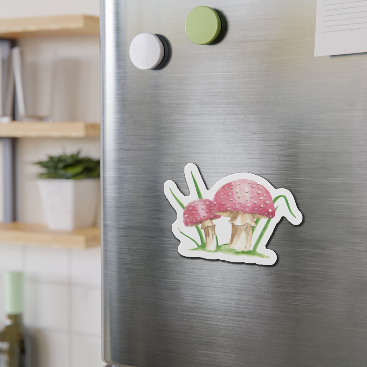 Watercolor Mushrooms Die-Cut Magnets