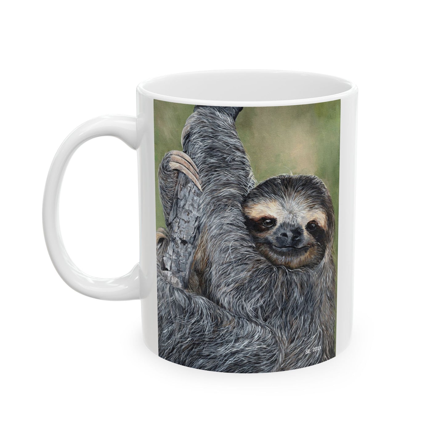 Sloth Portrait Ceramic Mug — Cute Lazy Sloth Coffee Cup (11oz, 15oz)