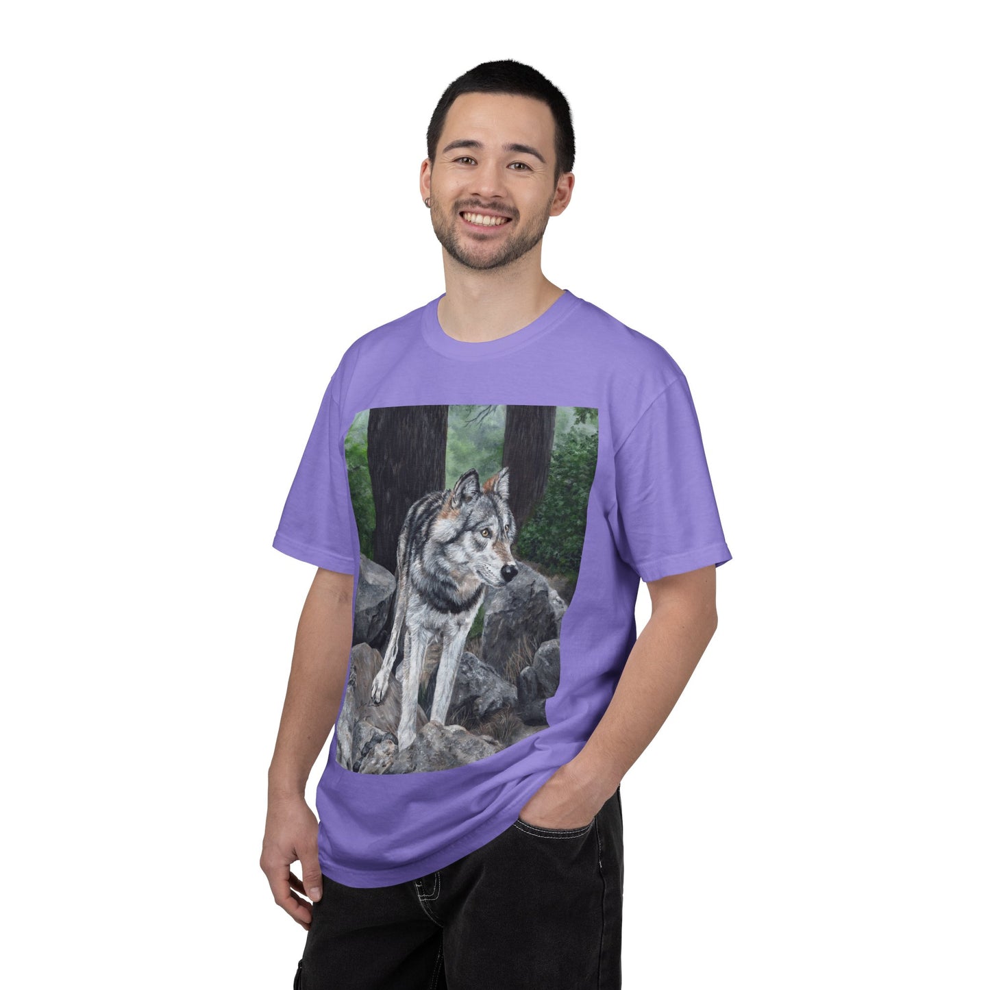 Wolf Portrait T‑Shirt — Realistic Forest Wolf Graphic Tee