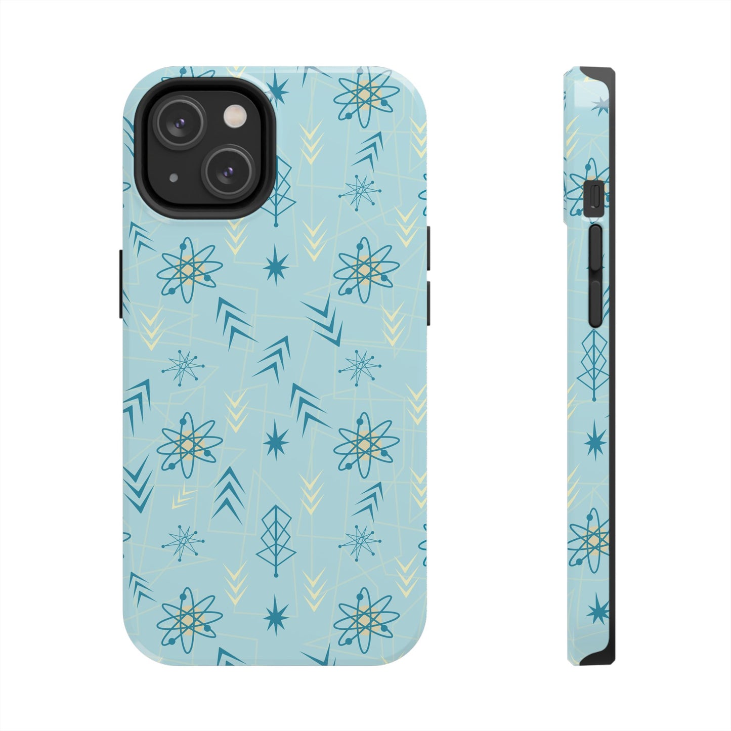 1950s Atomic Age Retro in Light Blue Tough iPhone Case