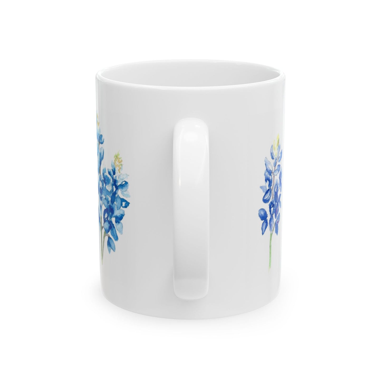 Bluebonnet Floral Ceramic Mug — Watercolor Texas Wildflower Coffee Cup (11oz & 15oz)