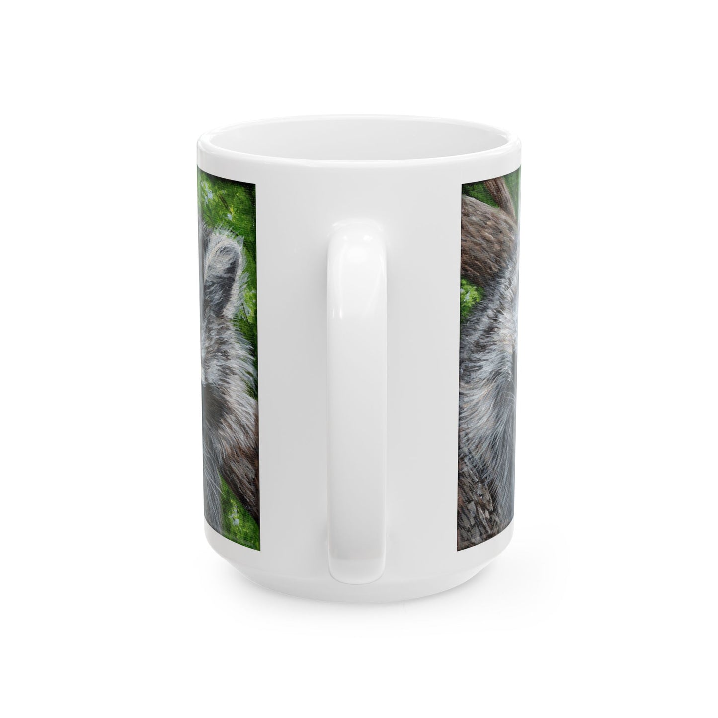 Raccoon Art Ceramic Mug — Forest Wildlife Coffee Cup (11oz & 15oz)