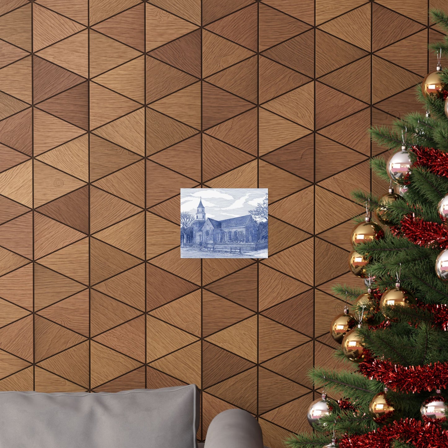 Colonial Williamsburg's Bruton Parish Church in Blue Matte Poster