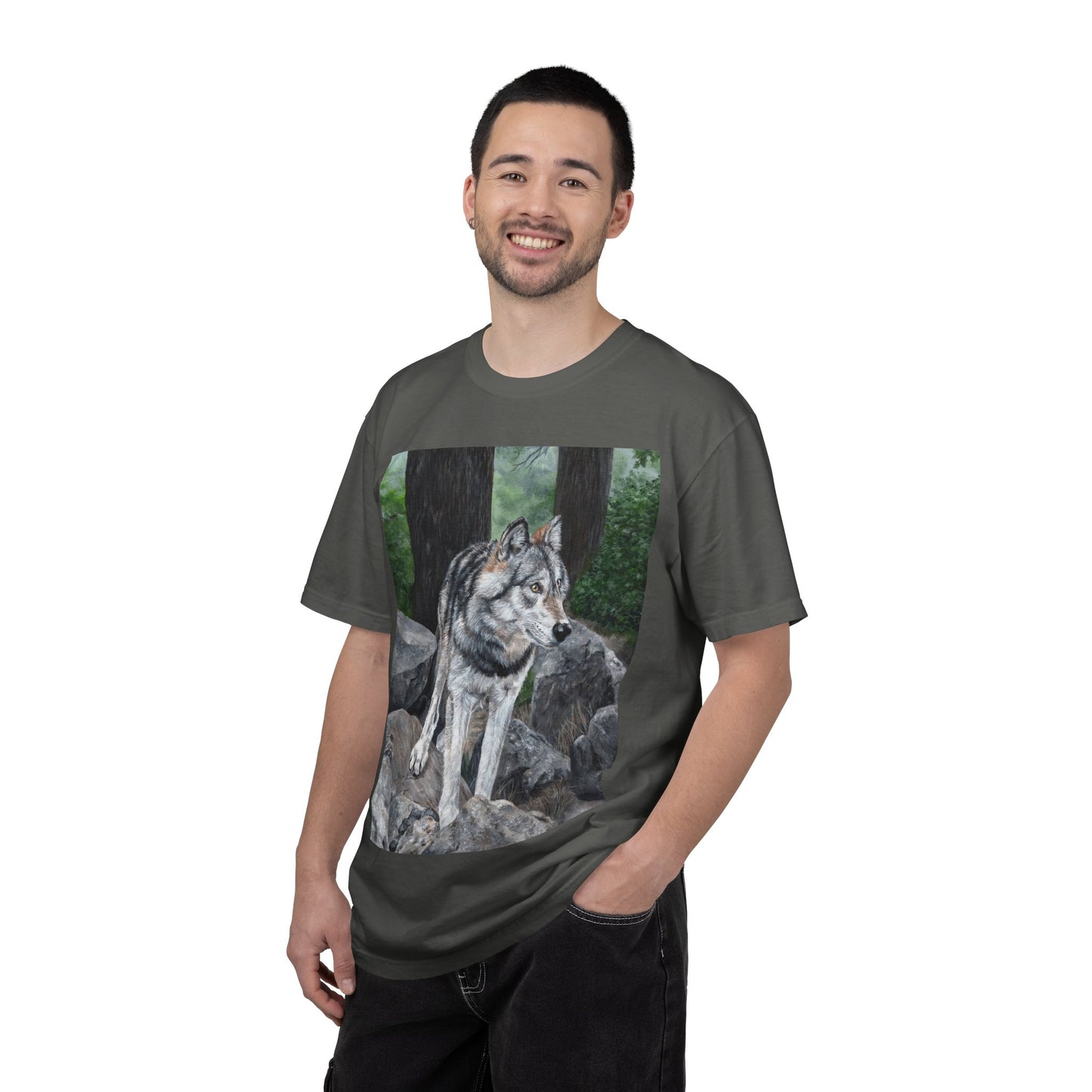 Wolf Portrait T‑Shirt — Realistic Forest Wolf Graphic Tee