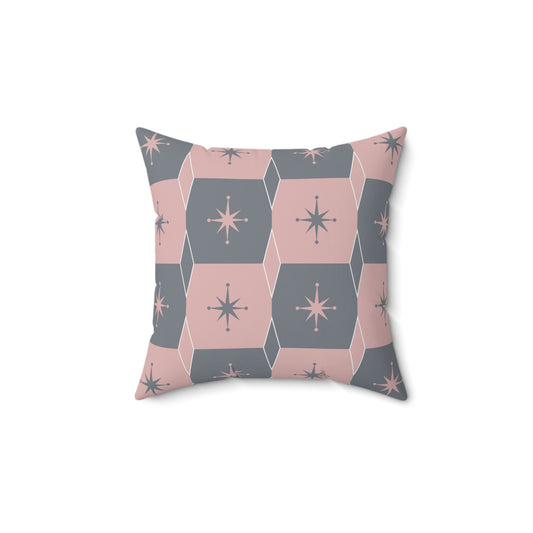 Mid-Century Starburst Geometric Throw Pillow
