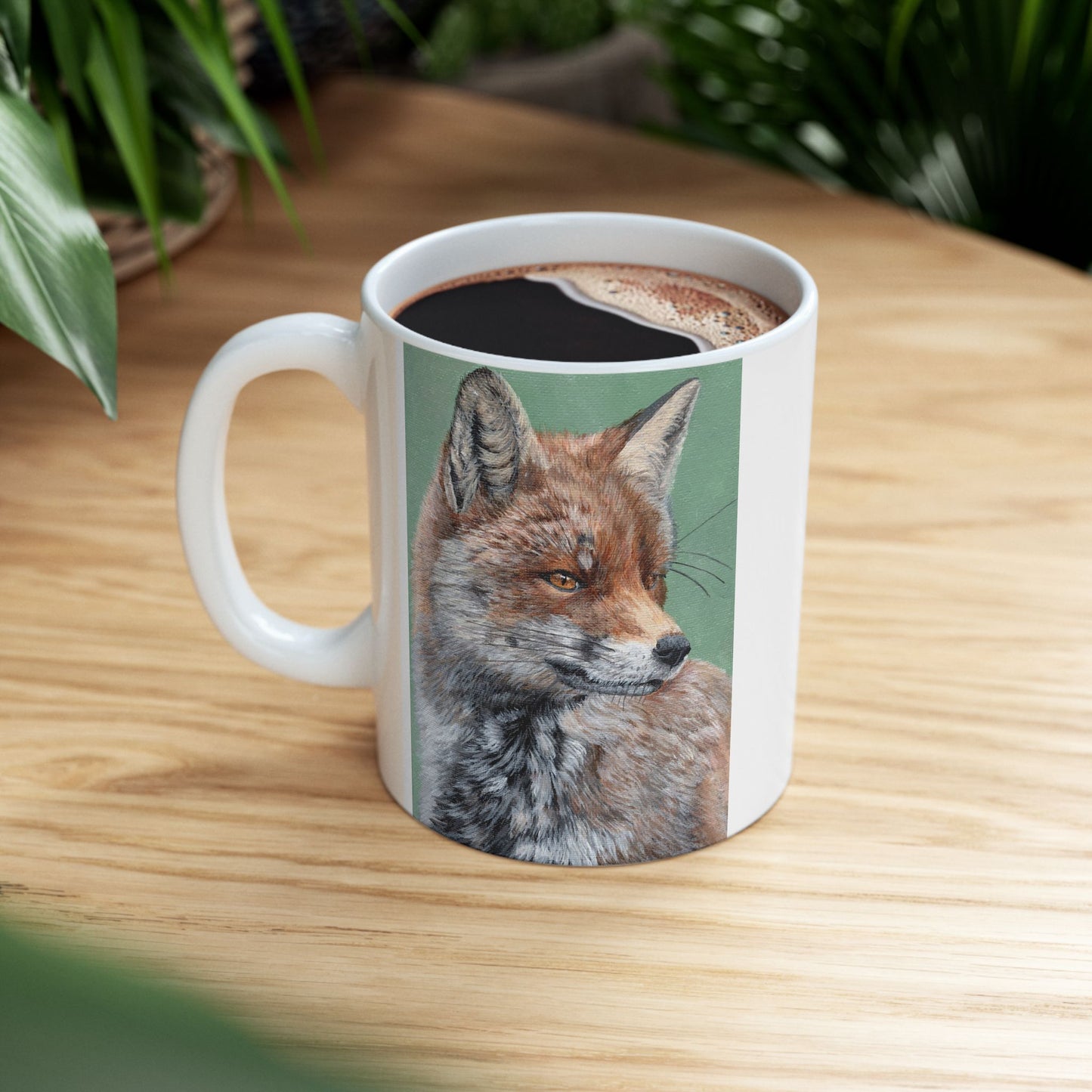 Fox Portrait Ceramic Mug — Woodland Animal Coffee Cup (11oz & 15oz)