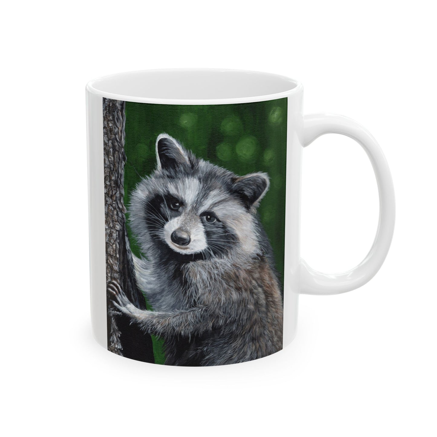 Raccoon Forest Mug – Cute Wildlife Ceramic Coffee Cup (11oz & 15oz)