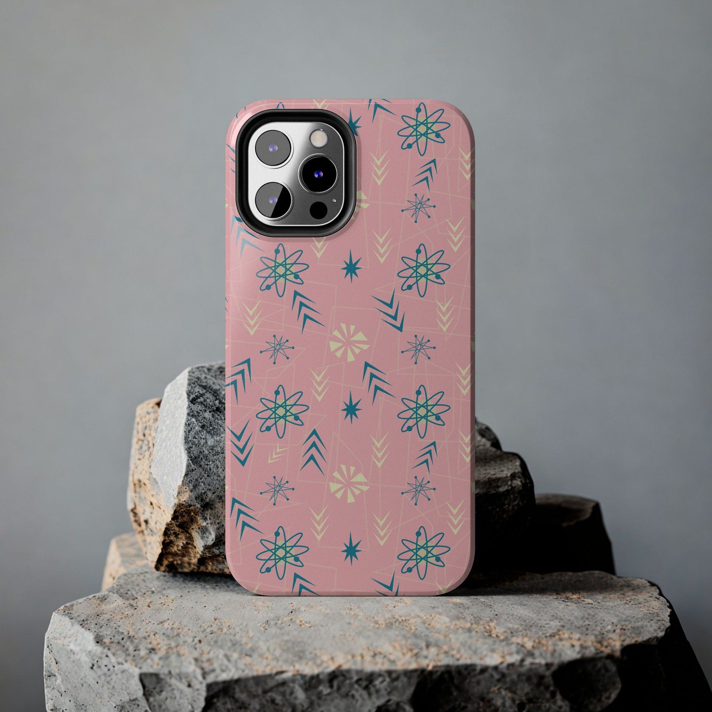 1950s Atomic Age Retro Tough iPhone Case in Pink