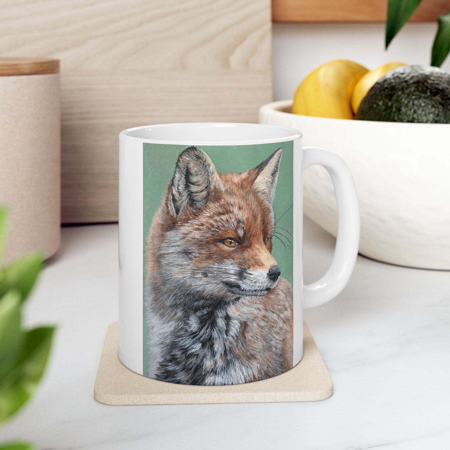 Fox Portrait Ceramic Mug — Woodland Animal Coffee Cup (11oz & 15oz)