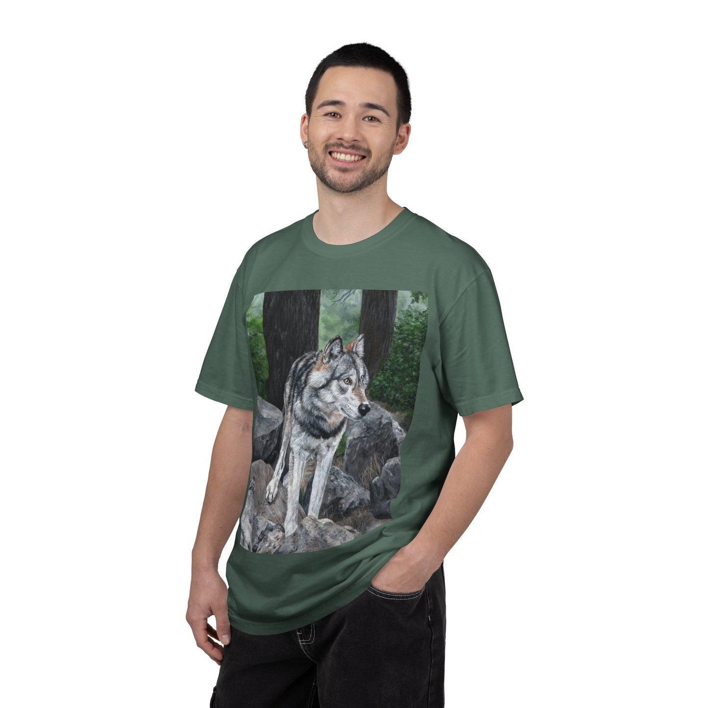 Wolf Portrait T‑Shirt — Realistic Forest Wolf Graphic Tee
