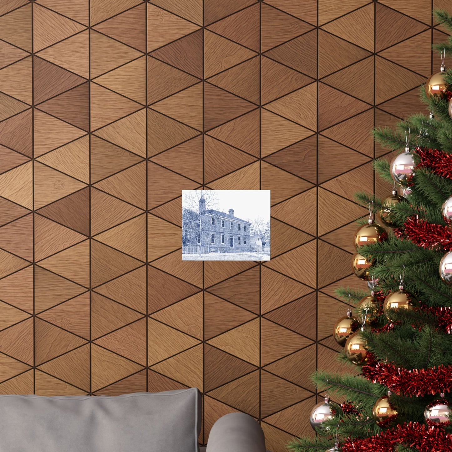 Colonial Williamsburg's Wythe House in Blue Poster — Matte Horizontal Architectural Print