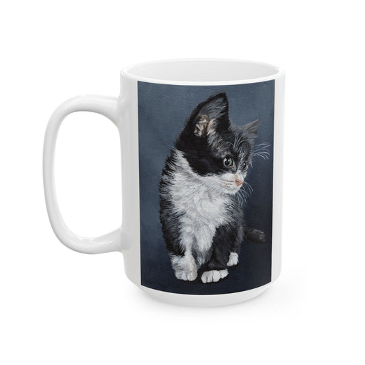 Ceramic Mug - Tuxedo Kitten Coffee Mug (11oz/15oz)