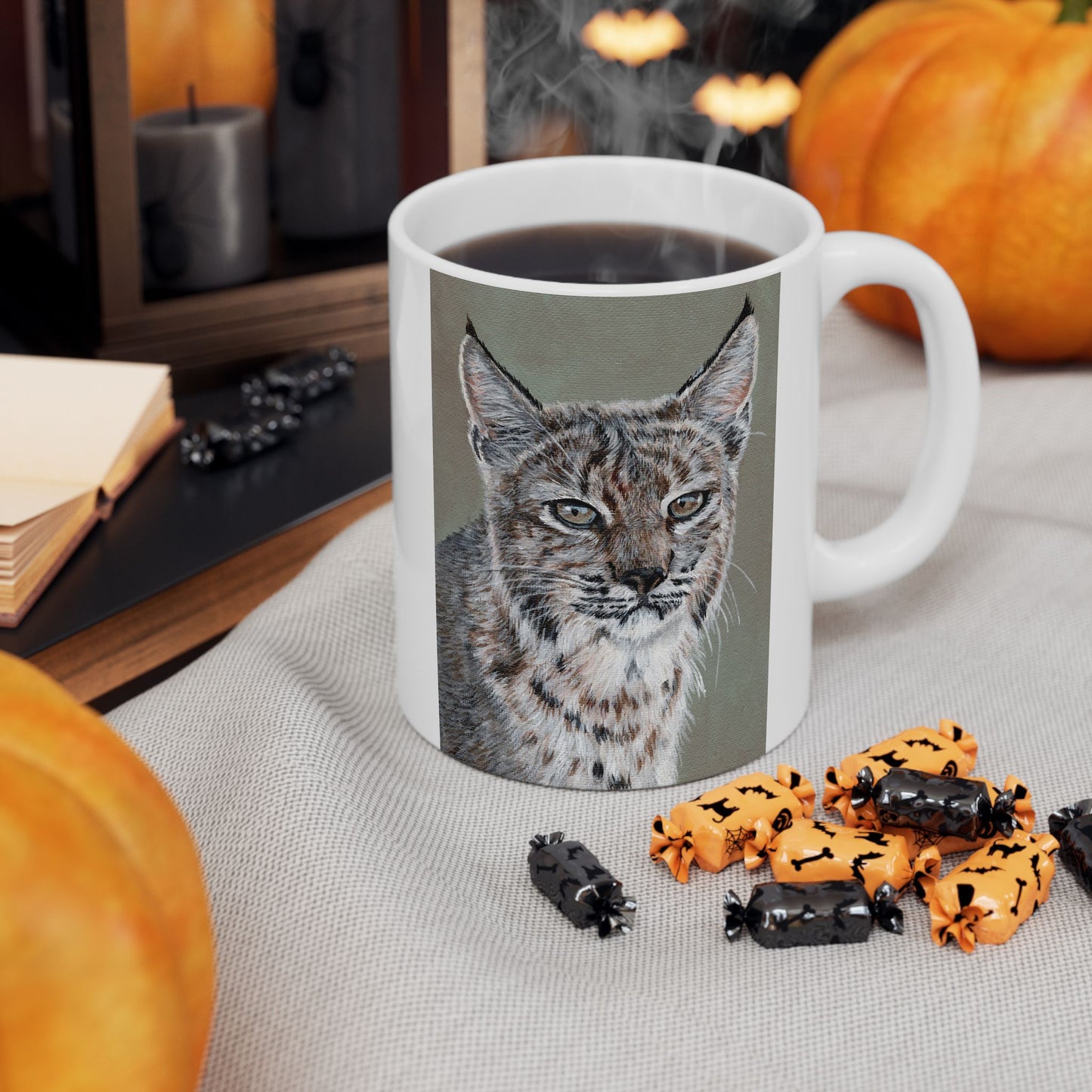 Lynx Portrait Ceramic Mug — Realistic Lynx Art, 11oz & 15oz