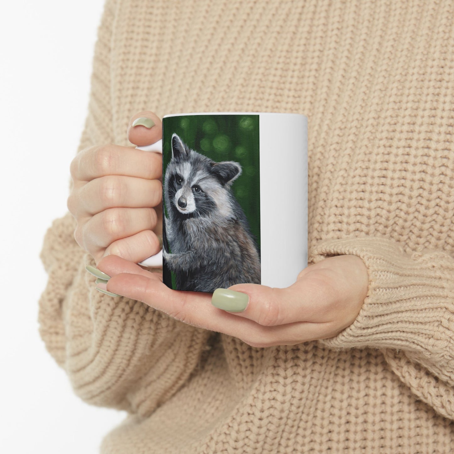Raccoon Forest Mug – Cute Wildlife Ceramic Coffee Cup (11oz & 15oz)