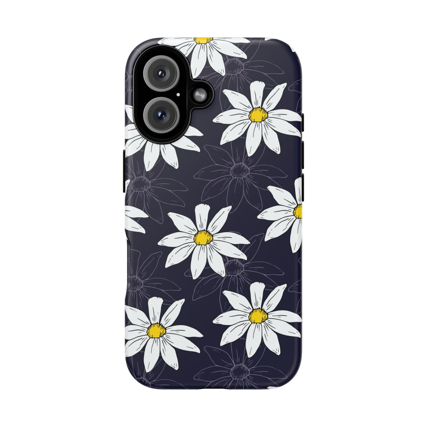 Daisies on Dark Blue Accent Phone Case