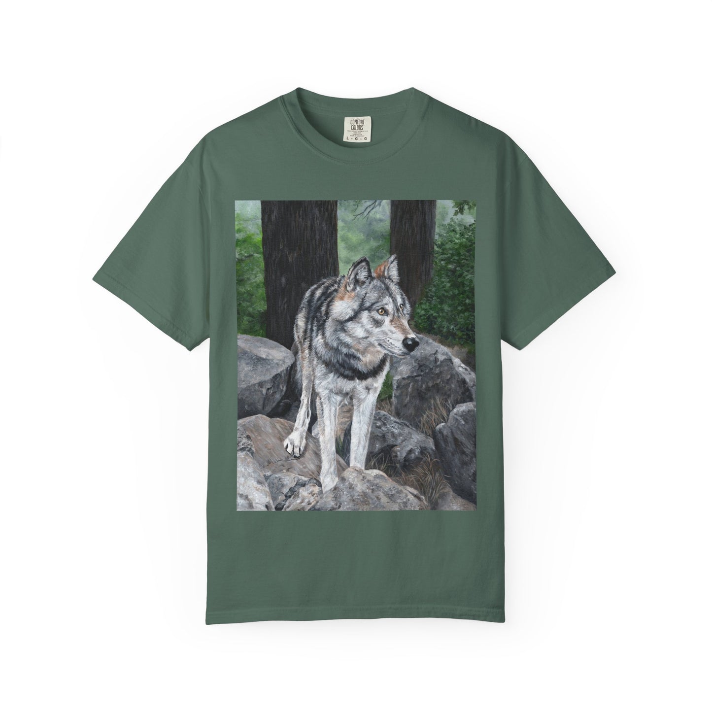 Wolf Portrait T‑Shirt — Realistic Forest Wolf Graphic Tee