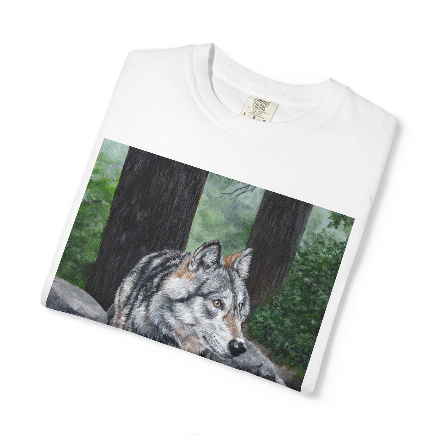 Wolf Portrait T‑Shirt — Realistic Forest Wolf Graphic Tee