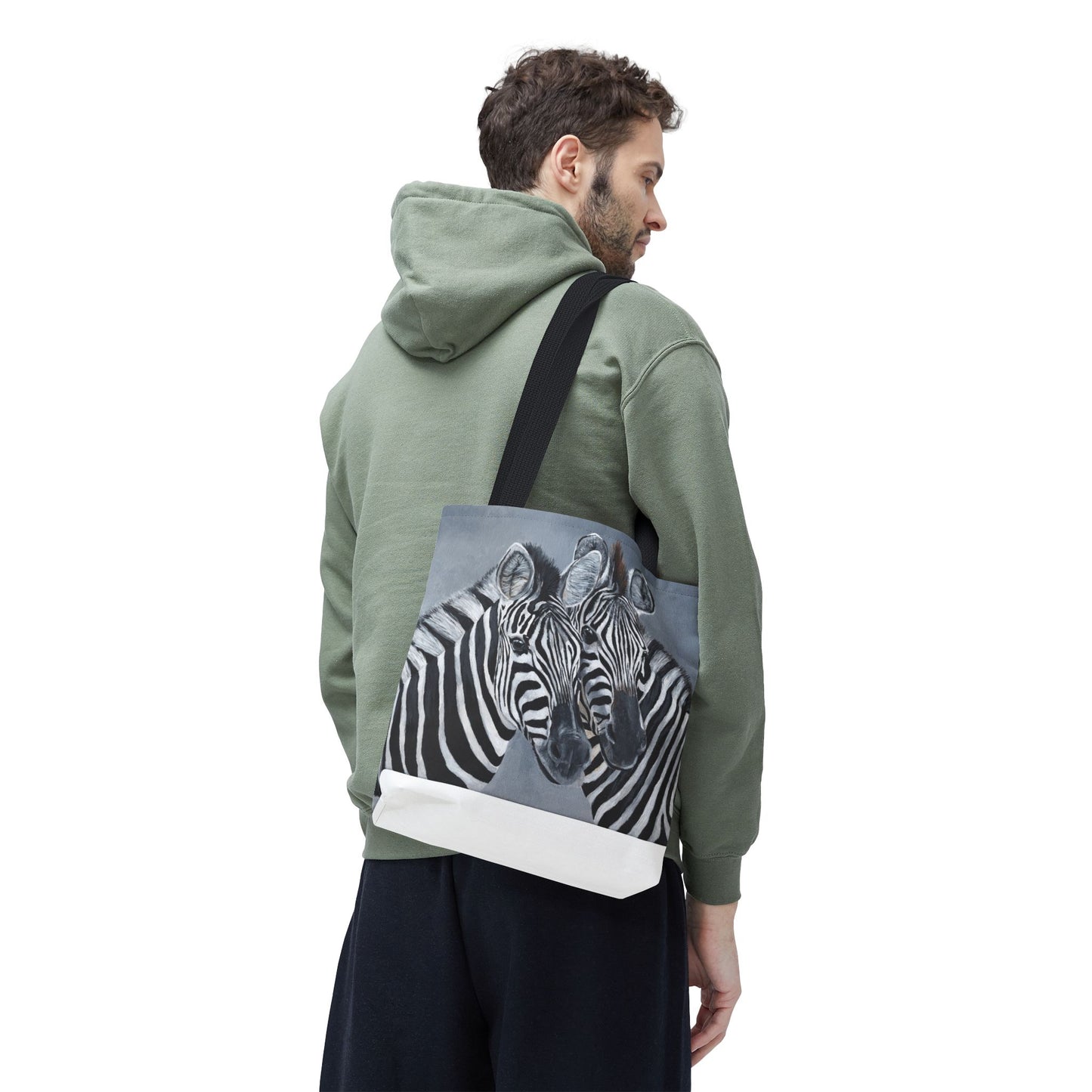 Zebra Pair Tote Bag — Artistic Black & White Animal Print Tote for Everyday Use