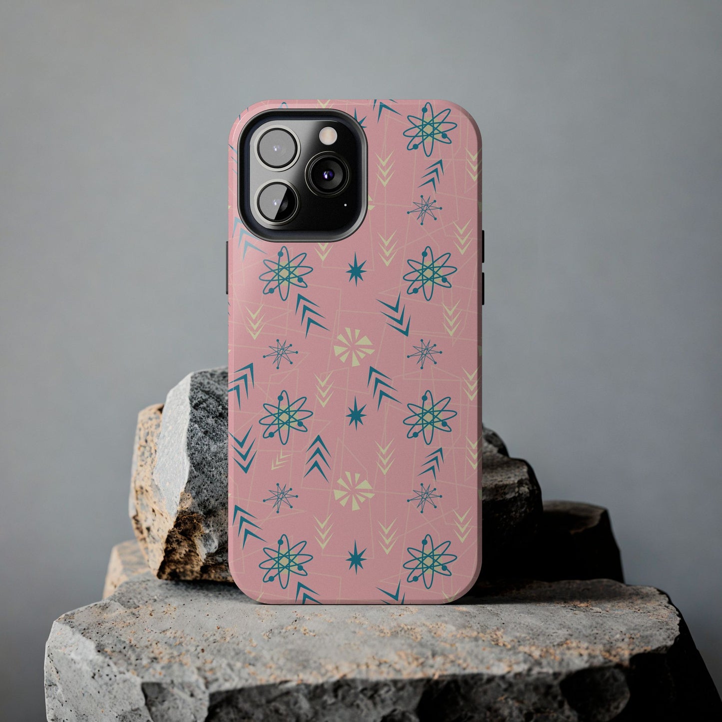 1950s Atomic Age Retro Tough iPhone Case in Pink