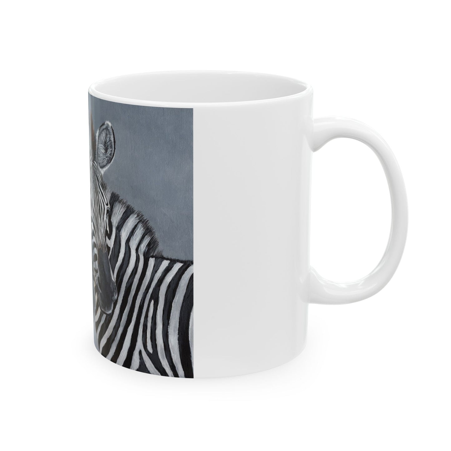 Zebra Pair Ceramic Mug — Black & White Animal Art Coffee Cup (11oz, 15oz)