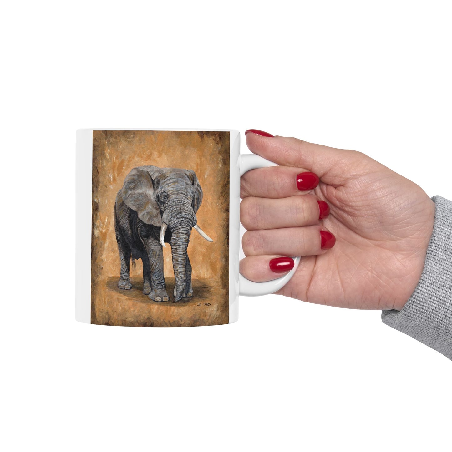 Elephant Portrait Ceramic Mug — Elephant Coffee Cup (11oz, 15oz)