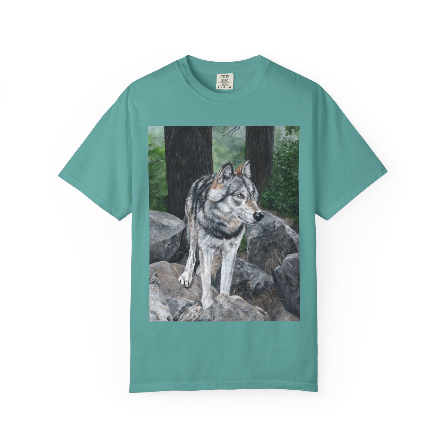 Wolf Portrait T‑Shirt — Realistic Forest Wolf Graphic Tee