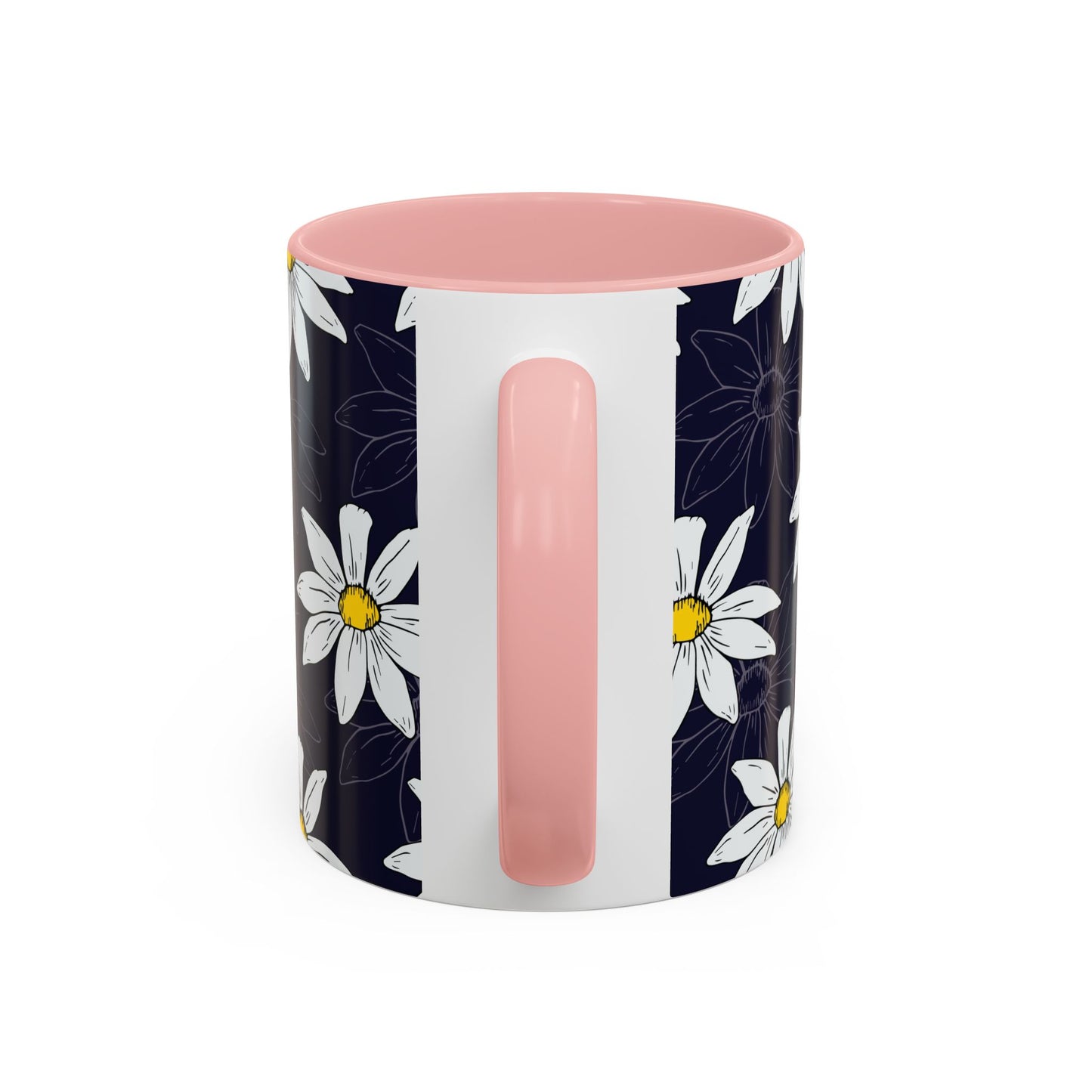 Daisies on Dark Blue Accent Coffee Mug (11, 15oz)