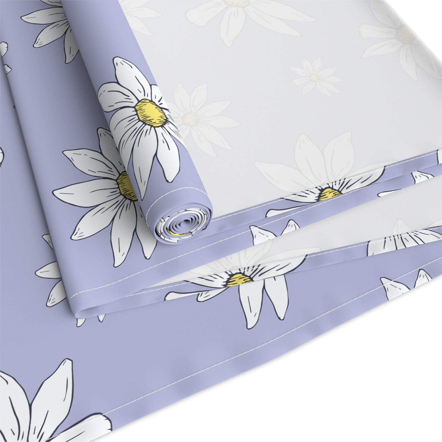 Daisy Pattern Table Runner — Lavender Floral Dining Decor