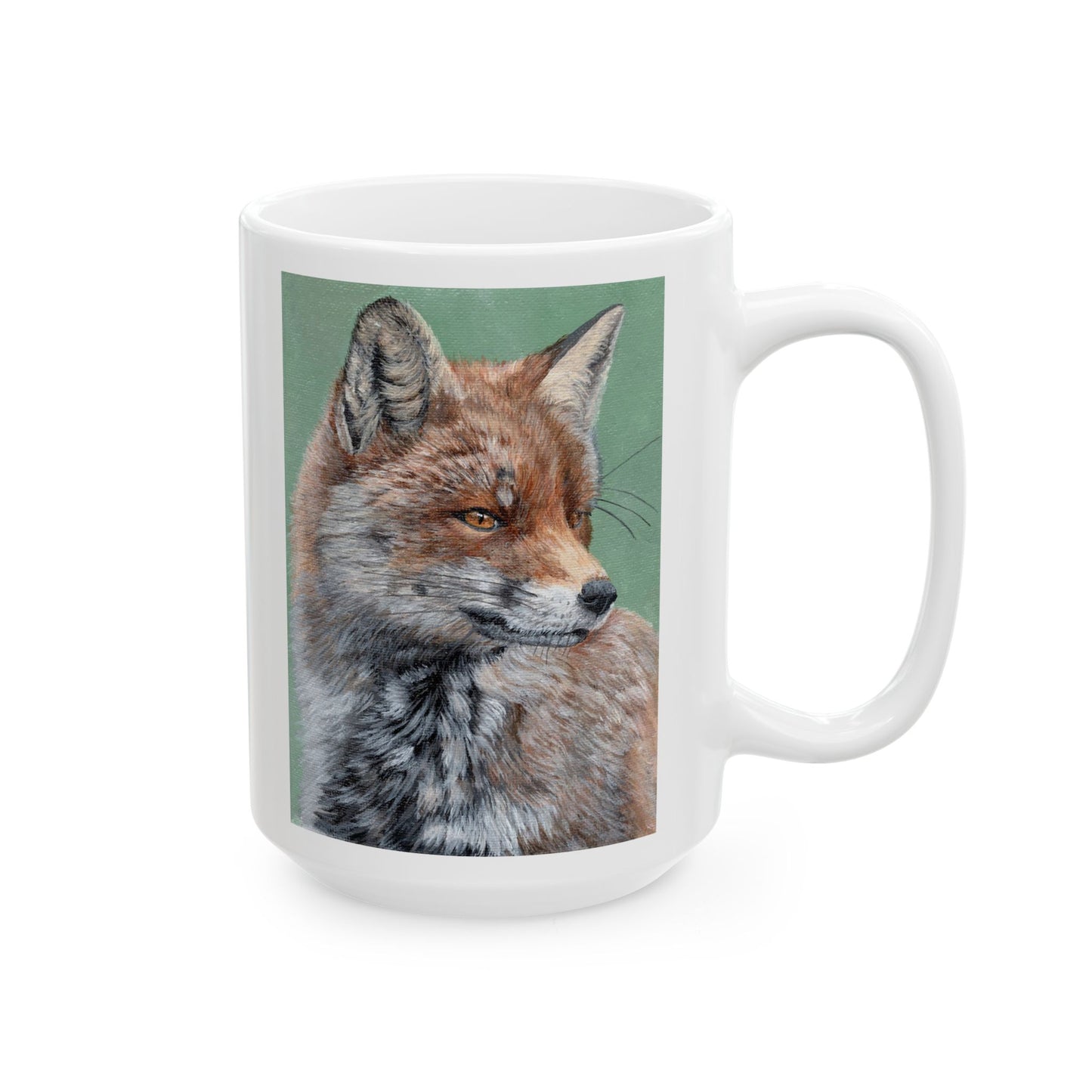 Fox Portrait Ceramic Mug — Woodland Animal Coffee Cup (11oz & 15oz)