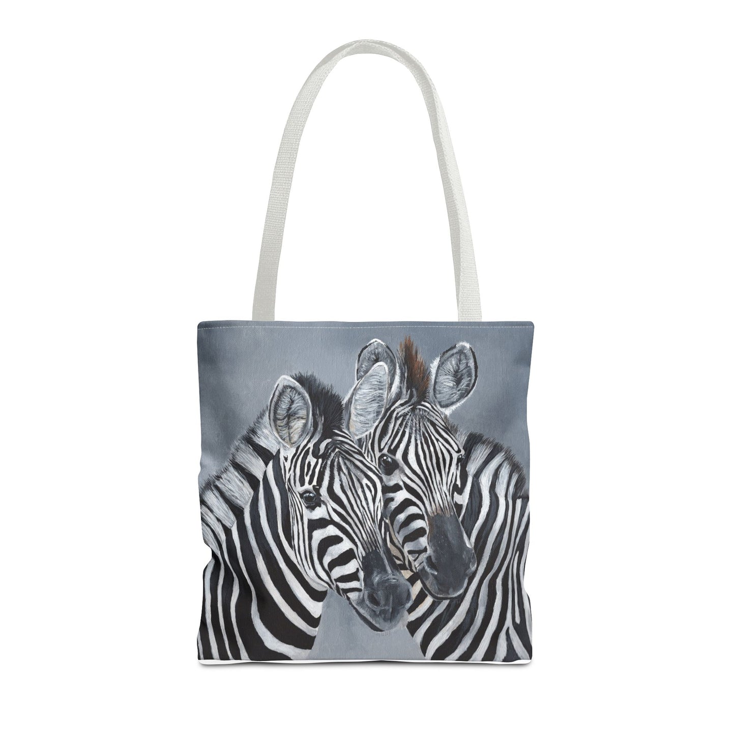 Zebra Pair Tote Bag — Artistic Black & White Animal Print Tote for Everyday Use