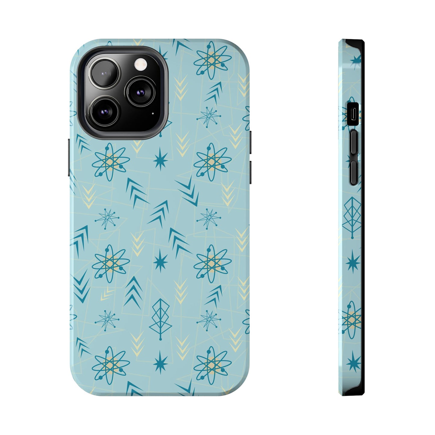 1950s Atomic Age Retro in Light Blue Tough iPhone Case