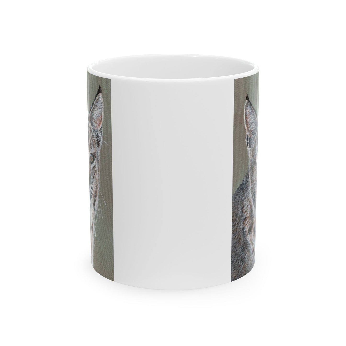 Lynx Portrait Ceramic Mug — Realistic Lynx Art, 11oz & 15oz