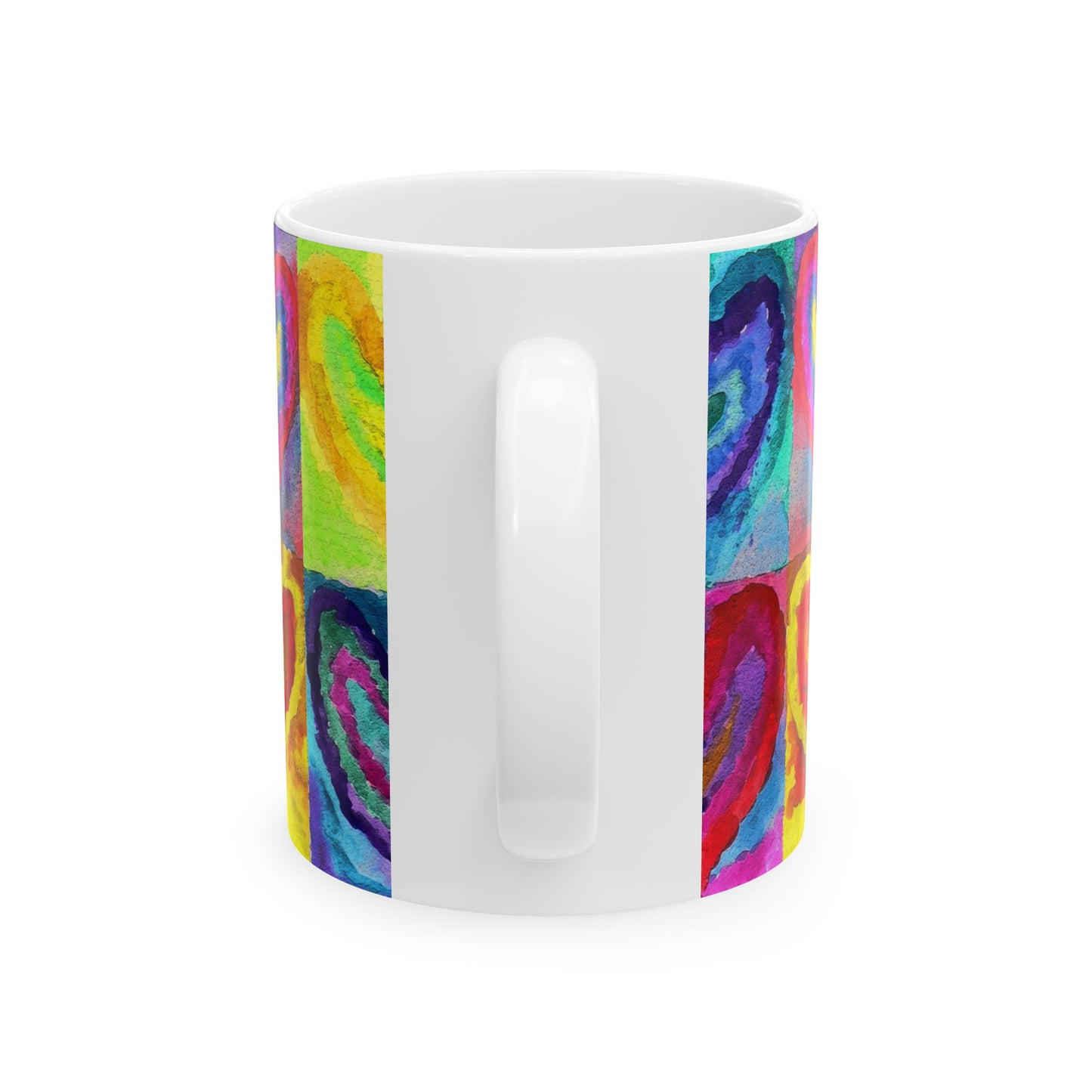 Colorful Hearts Ceramic Mug 11oz