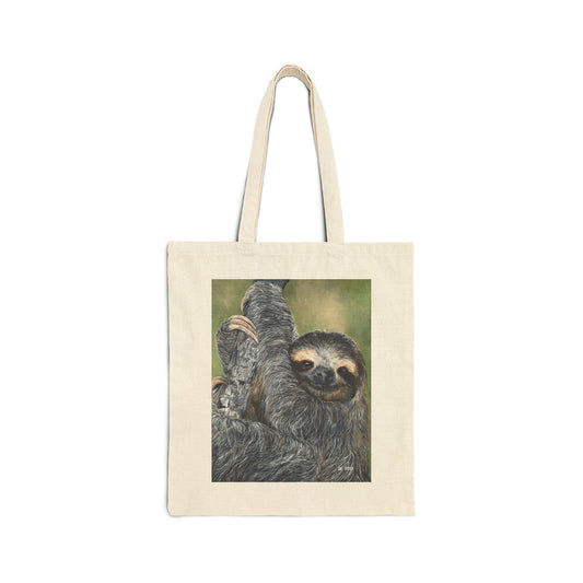 Sloth Canvas Tote Bag — Cute Hanging Sloth Reusable Shopper