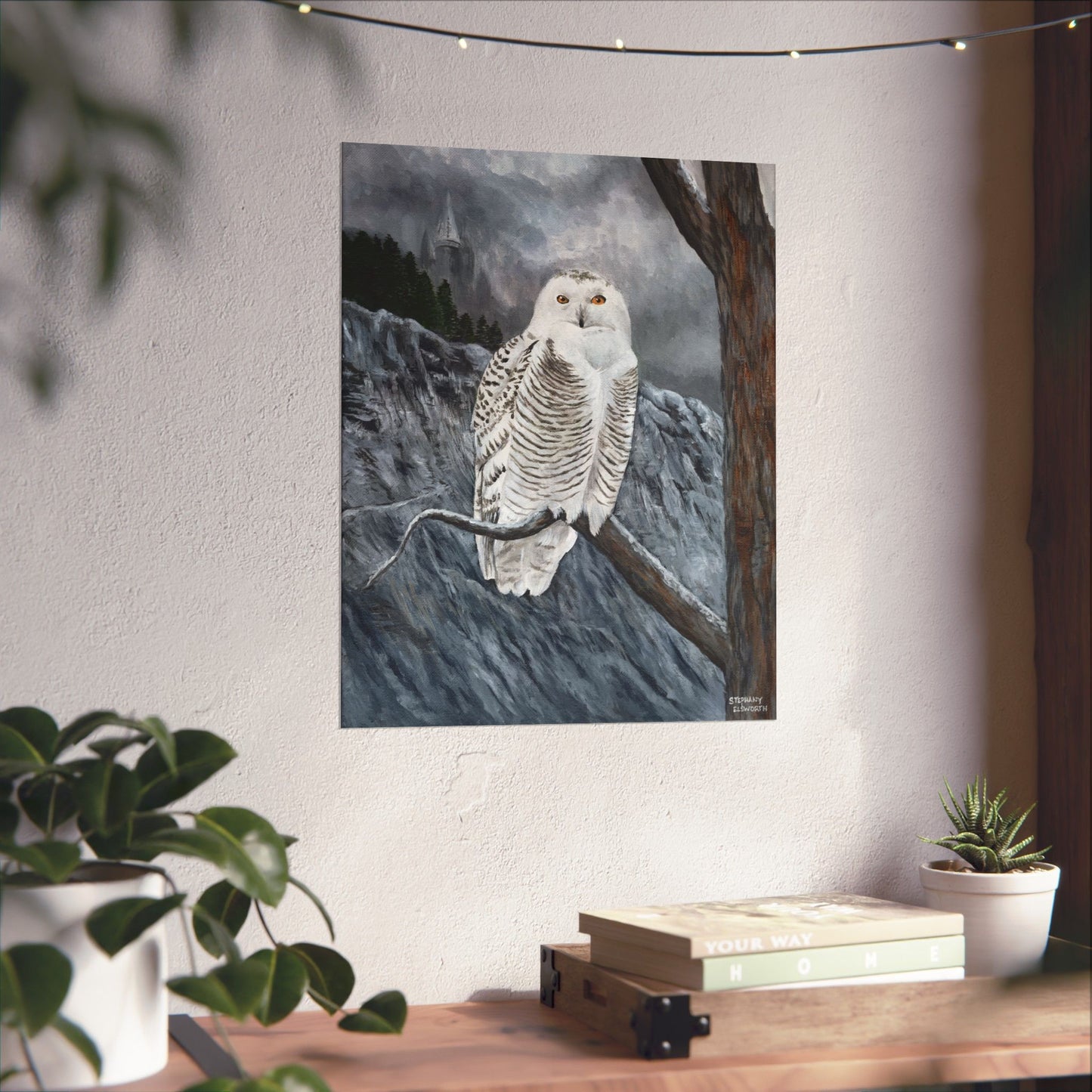 Snowy Owl Art Poster — Matte Vertical Wildlife Print
