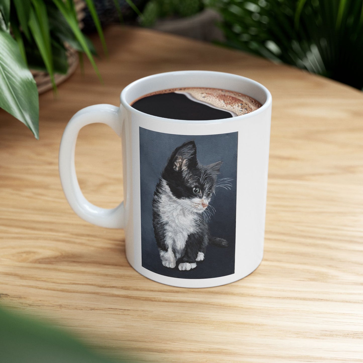 Ceramic Mug - Tuxedo Kitten Coffee Mug (11oz/15oz)