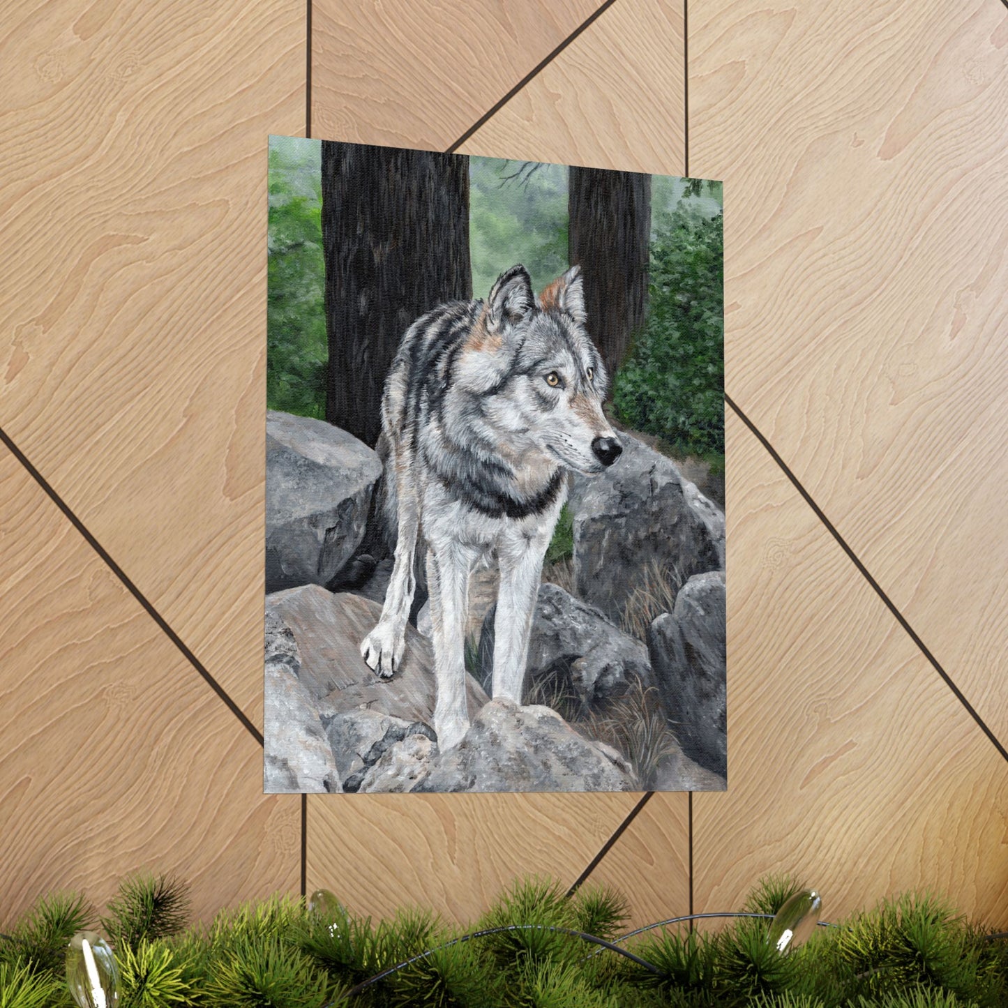 Wolf Portrait Matte Vertical Poster — Realistic Wildlife Wall Art