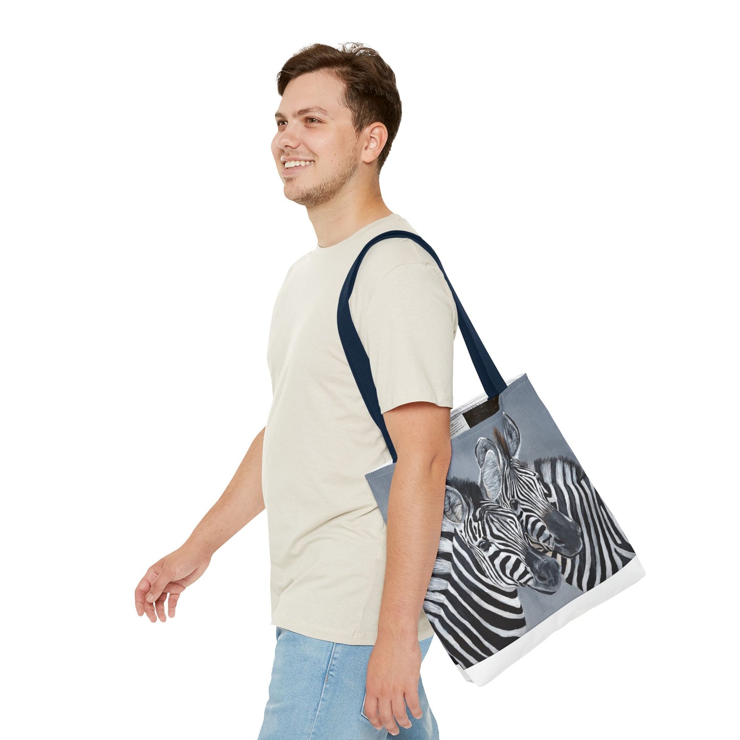Zebra Pair Tote Bag — Artistic Black & White Animal Print Tote for Everyday Use