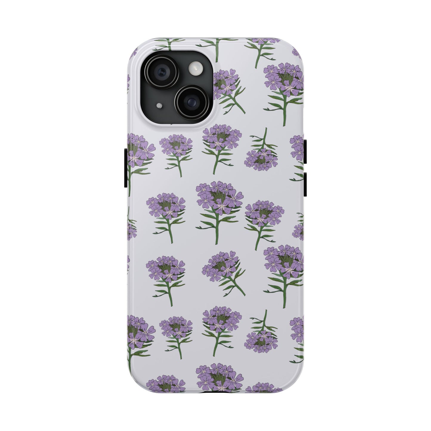 Purple Wildflower Pattern Tough iPhone Cases