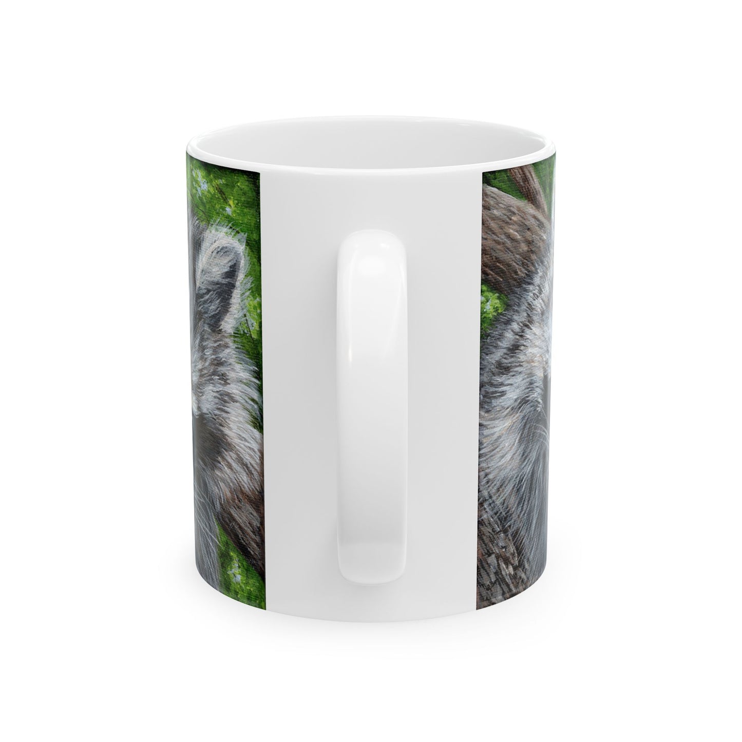Raccoon Art Ceramic Mug — Forest Wildlife Coffee Cup (11oz & 15oz)