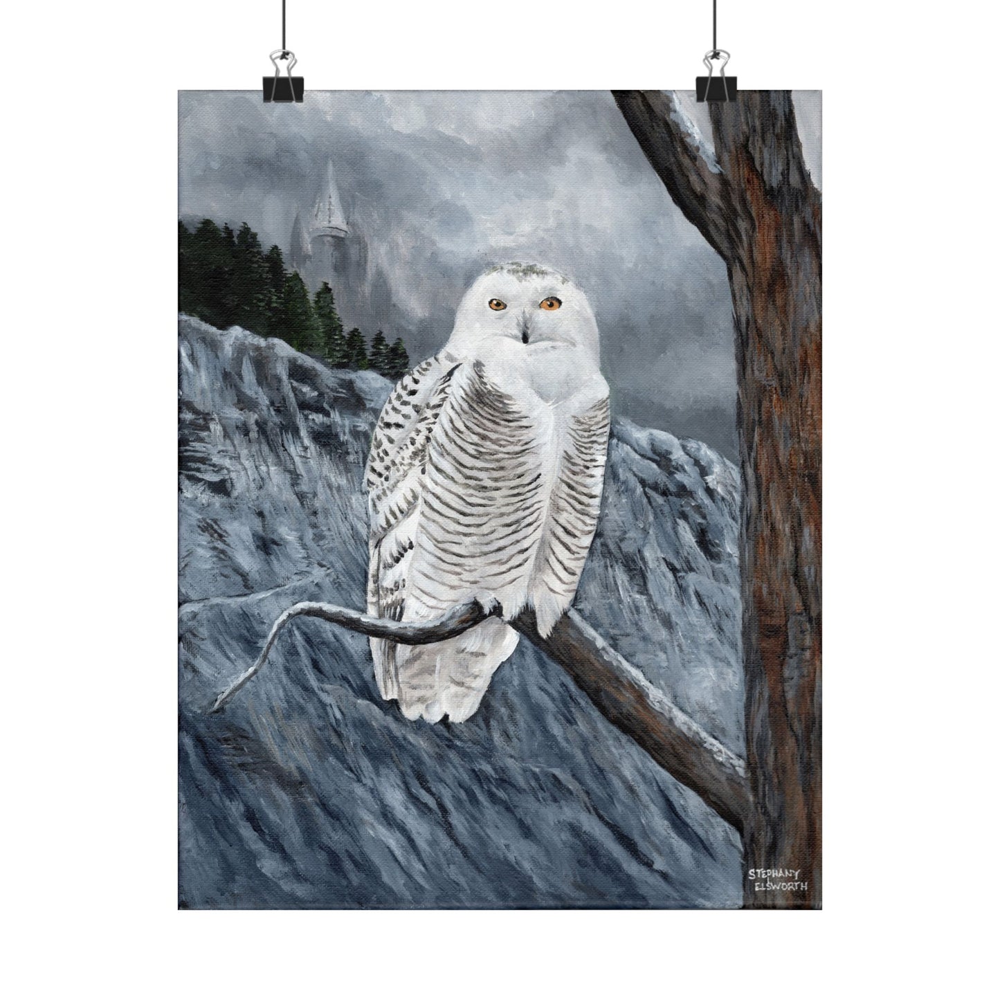 Snowy Owl Art Poster — Matte Vertical Wildlife Print
