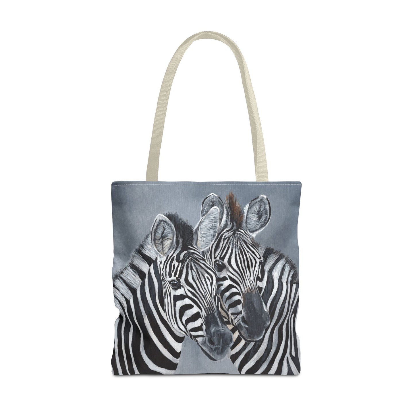 Zebra Pair Tote Bag — Artistic Black & White Animal Print Tote for Everyday Use