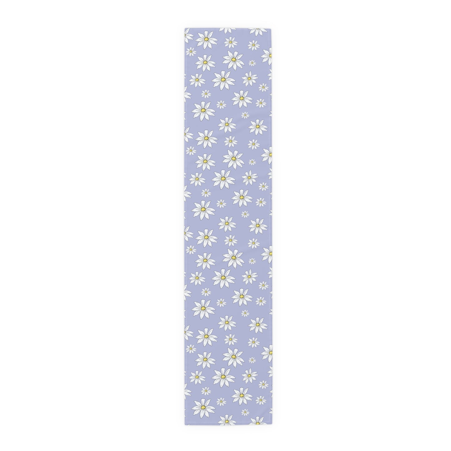 Daisy Pattern Table Runner — Lavender Floral Dining Decor