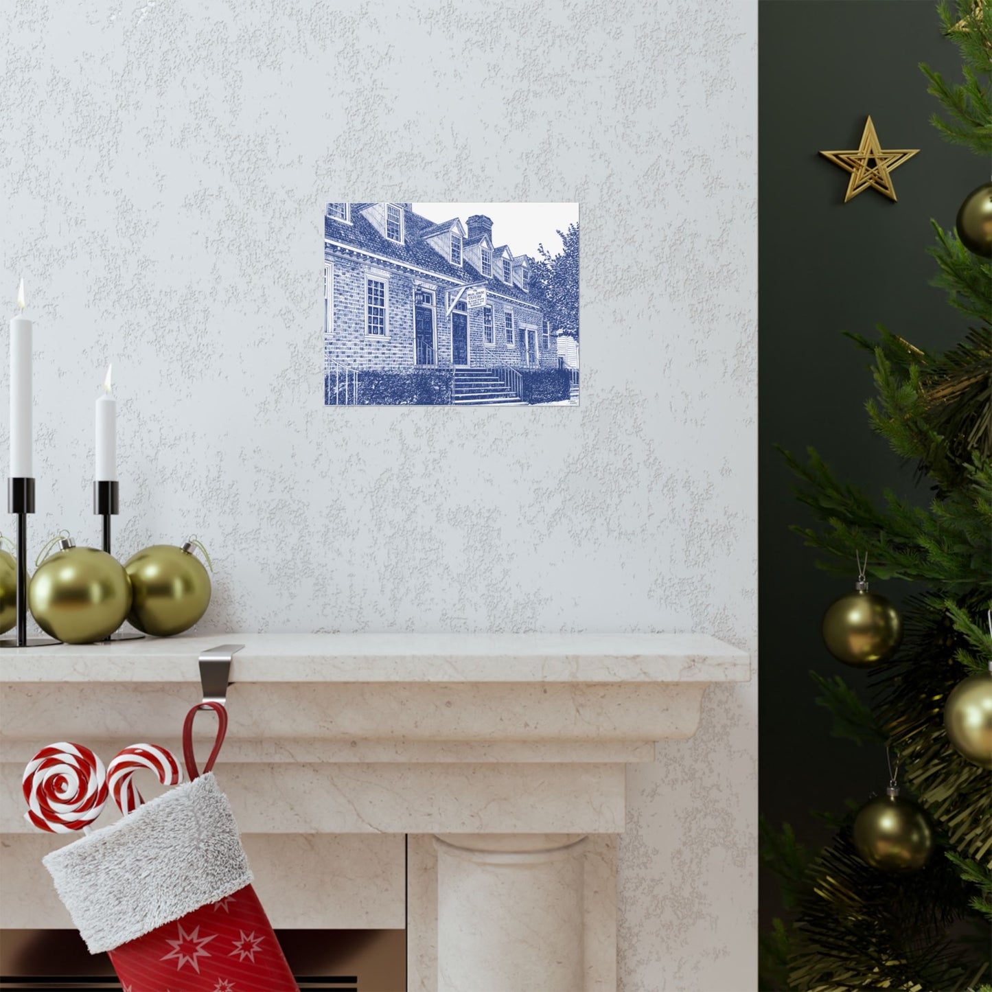 Colonial Williamsburg's Brick House Tavern in Blue Matte Horizontal Poster